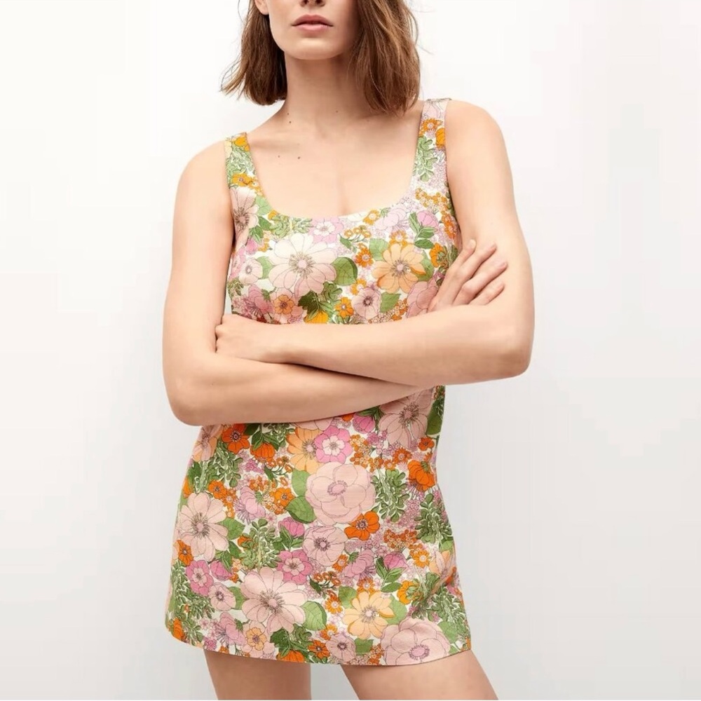 Mango Floral Mini Dress - Multicolor